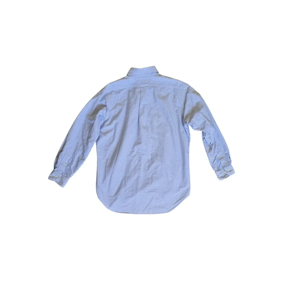 Ralph Lauren Classic Fit Blue White Striped Button Down‎ Shirt 16 32/33 Mens Lg